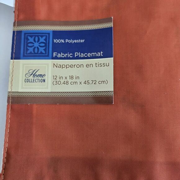 SET OF 4 THIN LINEN FABRIC PLACEMATS 12"x18", Fall Leaves w/orange back New - Picture 4 of 7